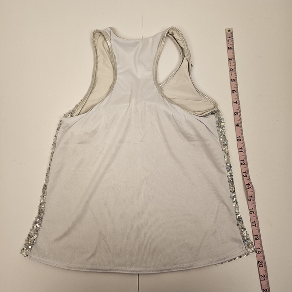 Weissman white sequined top blue shorts green vest hip-hop dance costume size LC - Picture 4 of 10